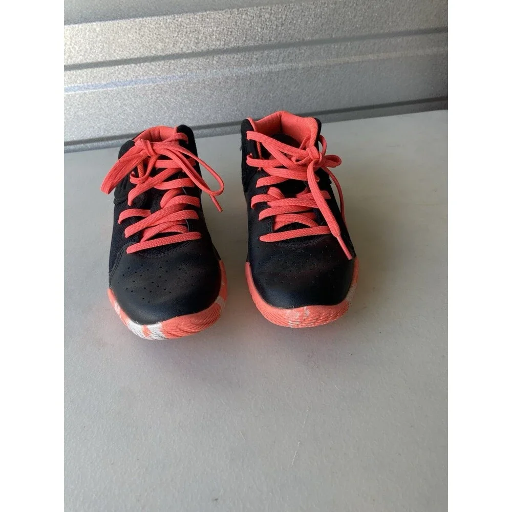 Under Armour Jet 21 Kids Basketball Shoes 3024795-005 Black Coral Pink Size 2.5Y